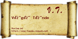 Vágó Tünde névjegykártya