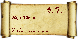 Vágó Tünde névjegykártya